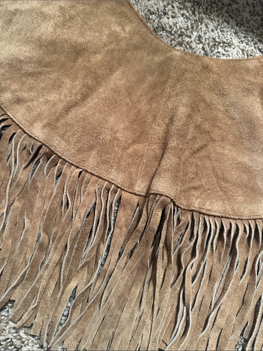 Vintage Suede Fringe Capelet in Tan - Women's Jacket & Coat - Picture 8 of 11